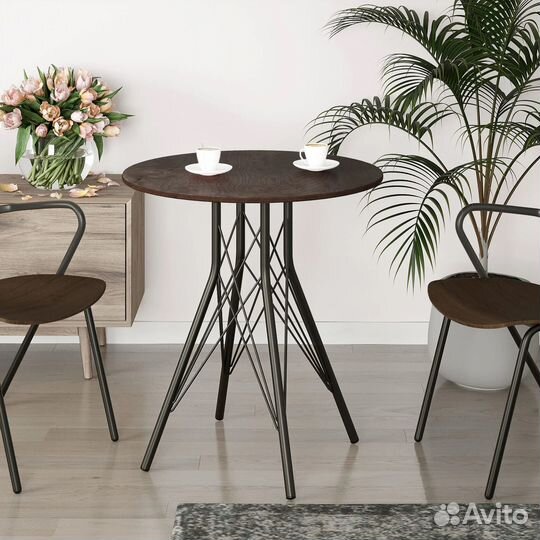 Стол обеденный уличный дерево/металл квадратный