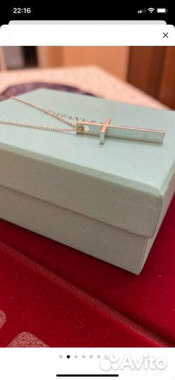 Золотой крестик 750пр.Tiffany Оригинал