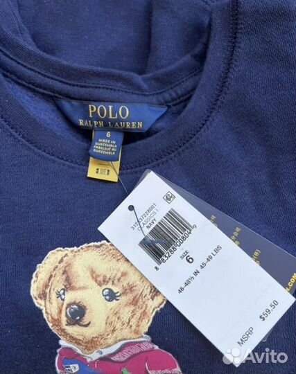 Polo bear Ralph Lauren оригинал свитшот толстовка