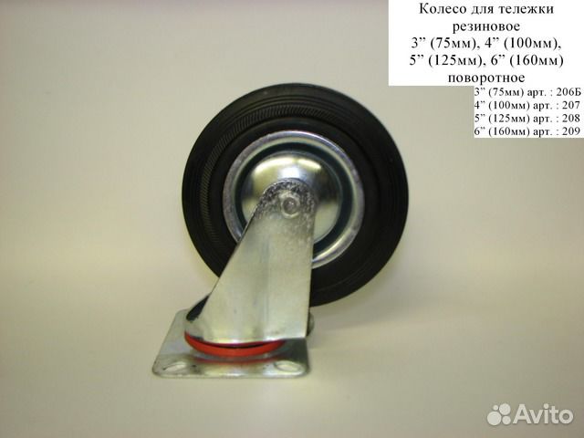 Колесо для тележки, мебельное