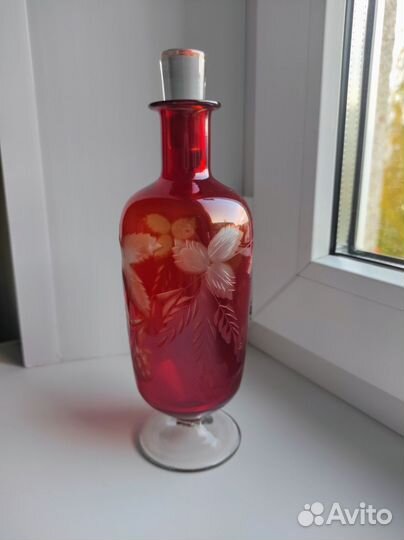 Штоф графин рубиновый СССР
