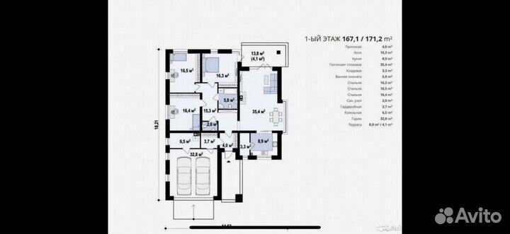 Проект одноэтажного дома