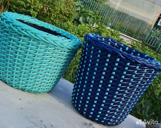Кашпо из искусственного ротанга