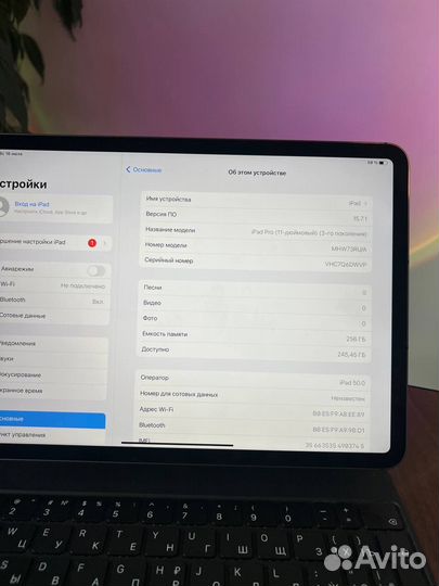 iPad pro 11 2020 м1 2021 256gb+cellular ростест