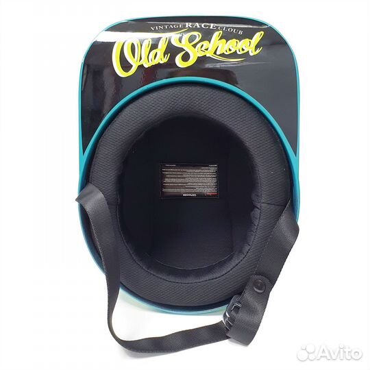 Шлем-каска (голубой, узор Smiley, +бандана) M