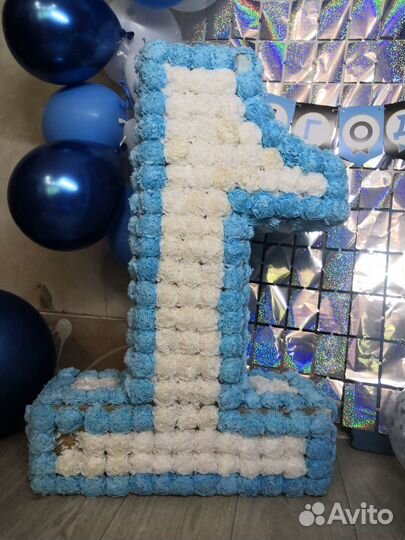 Активное Цифра 1 на годик от рожденья объемная