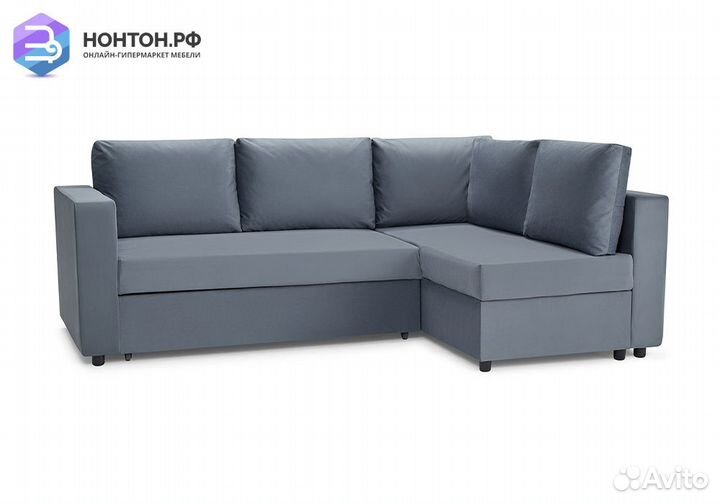 Диван угловой дельфин Мансберг лайт серый