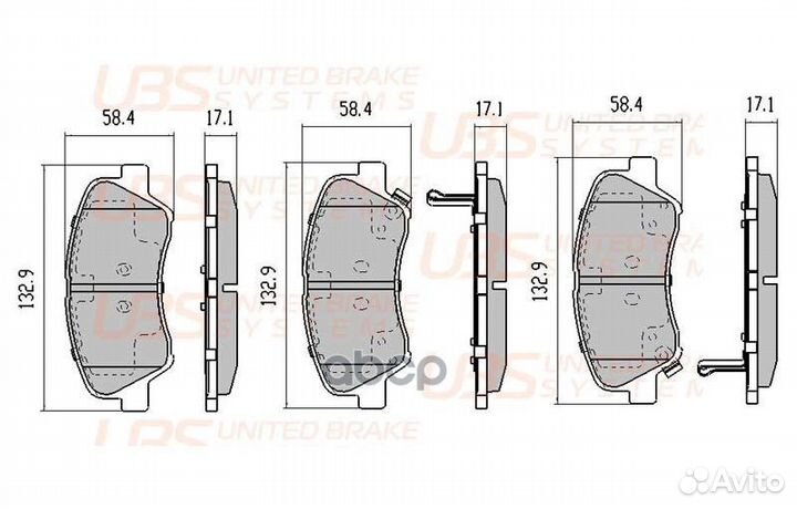 Тормозные колодки hyundai solaris 10/12/KIA RIO