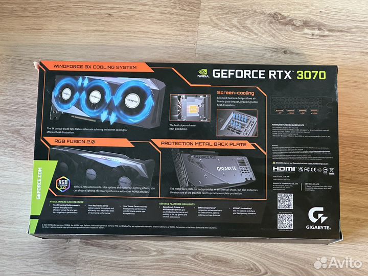 Видеокарта gigabyte RTX 3070 gaming OC новая