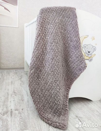 Плед детский вязаный новый