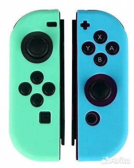 Силиконовые чехлы Switch Joy-Con Салатовый+Голуб