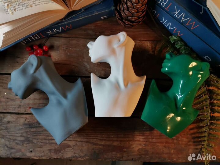 Ваза для сухоцветов силуэт девушки кашпо голова