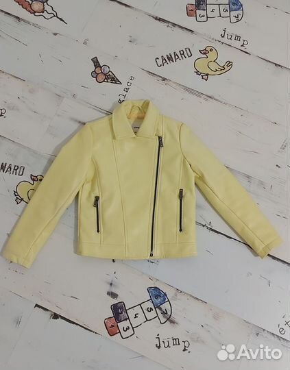 Кожаная куртка для девочки 128 134