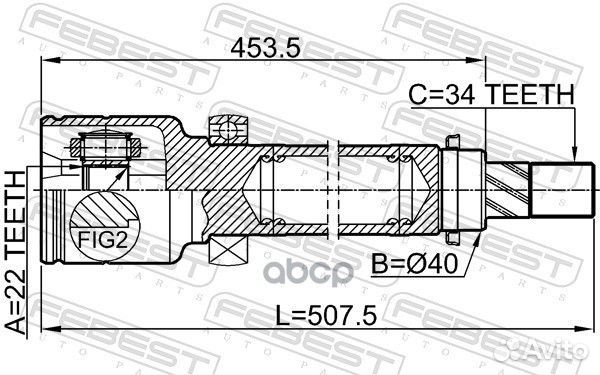 Шрус внутренний правый 22X40X34 2111-CB8RH Febest