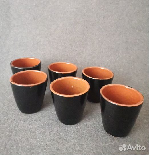 Набор (графин+6стопок) для коньяка, керамика СССР