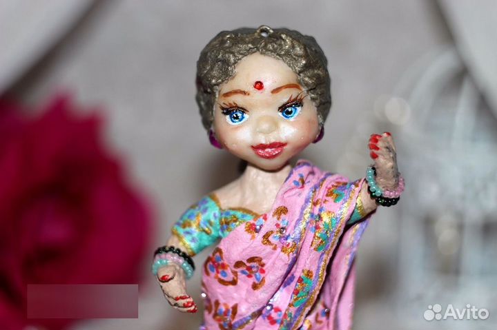 Ватная игрушка -индианка Лакшми