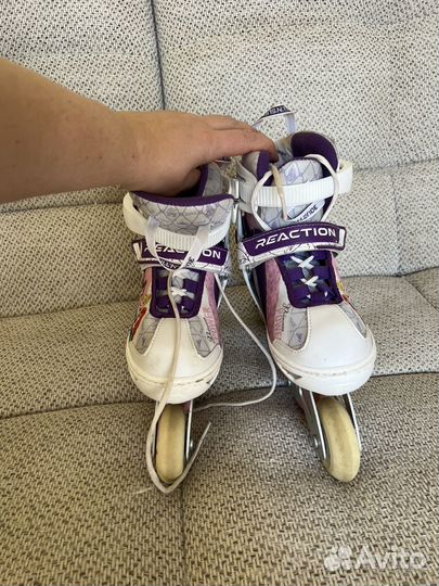 Ролики на девочку р-р 31-36 с набором защиты