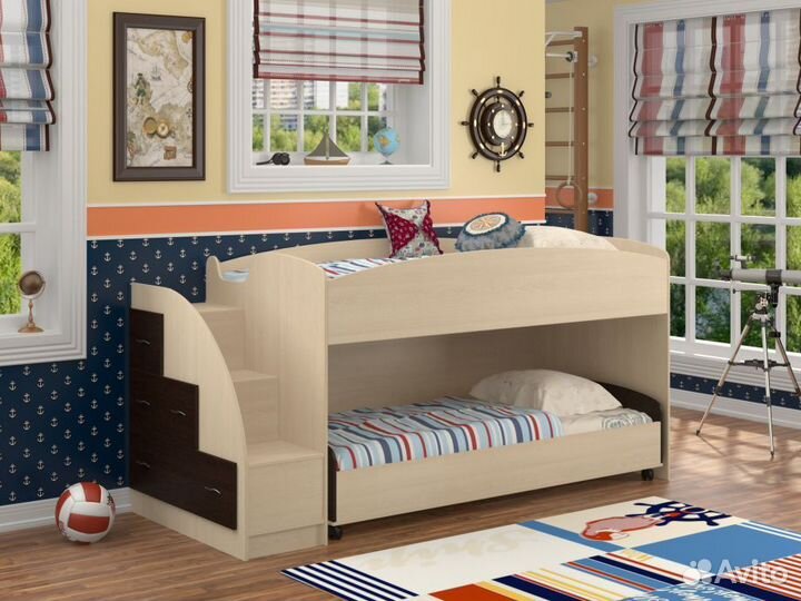 Двухъярусная кровать дюймовочка 4/2