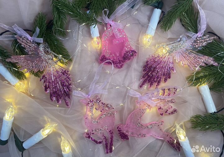 Елочные игрушки из эпоксидной смолы