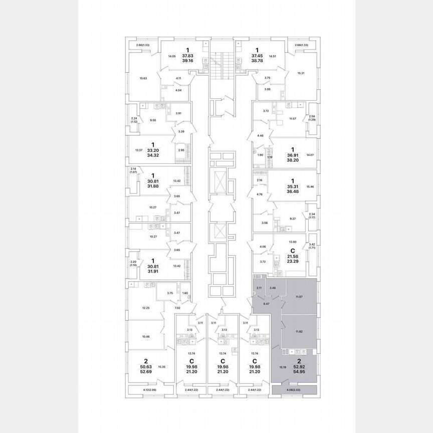 2-к. квартира, 55 м², 8/12 эт.