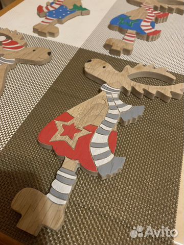 Елочные игрушки деревянные олени
