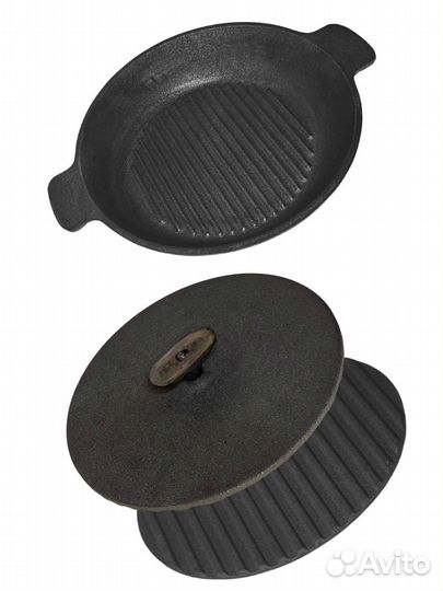 Чугунная сковорода с прессом
