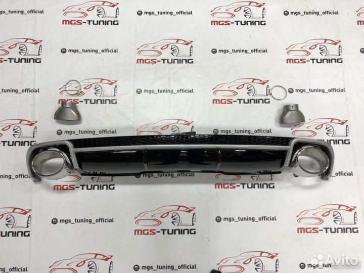 Выхлоп на Audi A4 B9 в стиле RS4 15-н.в