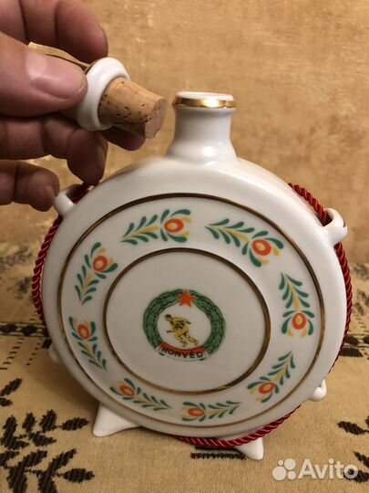 Набор Фляга и 6 стопок фарфор Венгрия