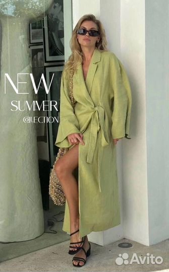 Платье из льна на запах