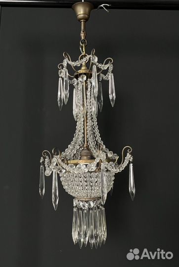 Антикварная хрустальная люстра