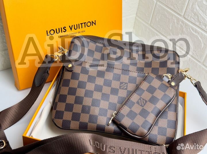 Сумка Louis Vuitton 3в1 мужская (коричневая)
