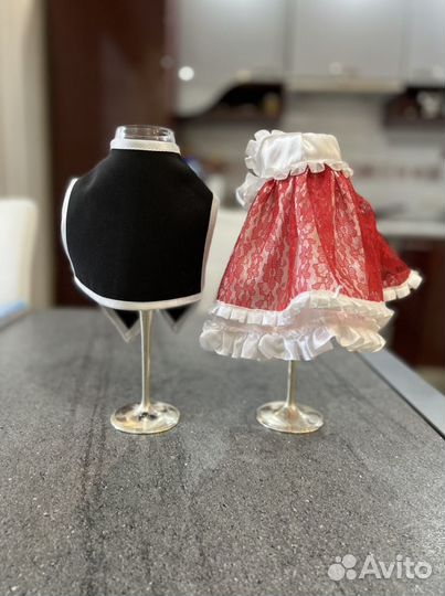 Украшение на свадьбу на бутылку шампанского