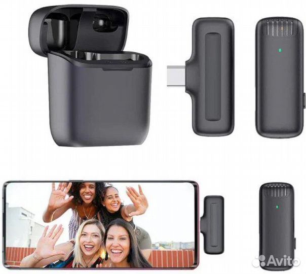 Микрофон беспроводной Type-c с чехлом и зарядкой