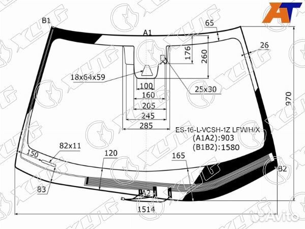 Стекло лобовое lexus ES350