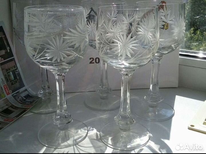 Фужеры хрустальные СССР 5 шт