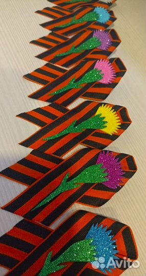 Георгиевская лента. Брошь. Цвета в ассортименте