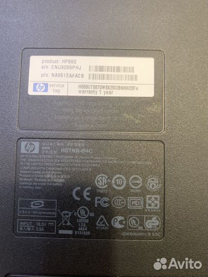 Ноутбук hp 550