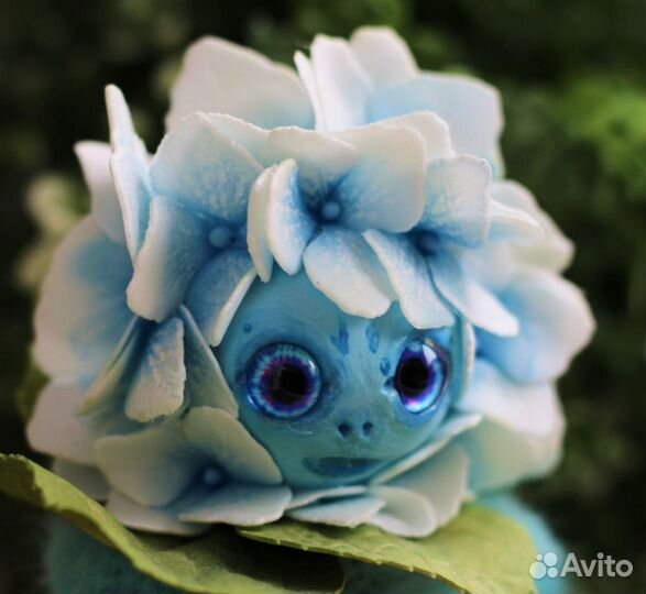 Тедди игрушка в смешанной технике Гортензия 3