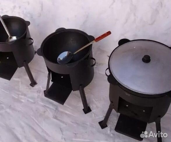 Казан чугунный 8 литров и Печь