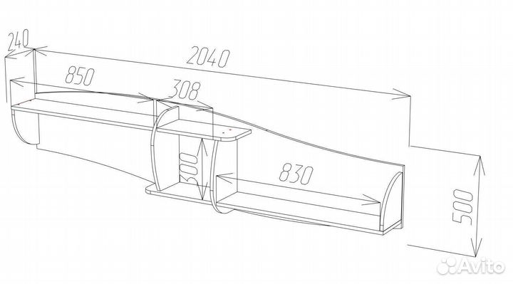 Полка настенная пн-6