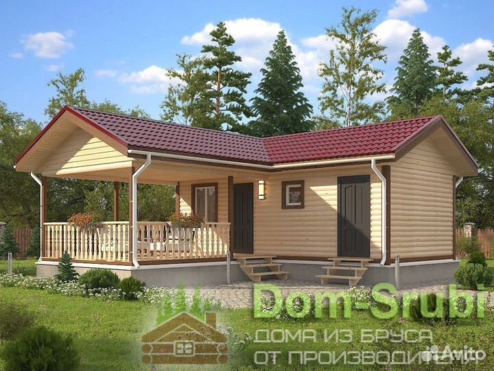 Курлово. Хорошая надёжная Баня из бруса Б-41 (8х9)