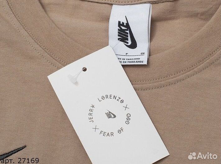 Футболка Nike Fear of God Коричневая