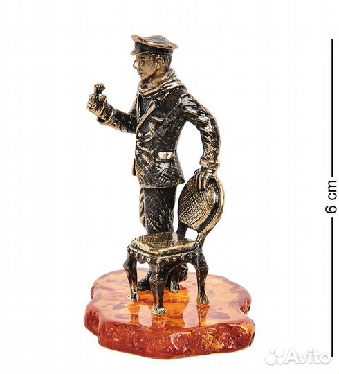 Фигурка Остап Бендер (латунь, янтарь) A2130278