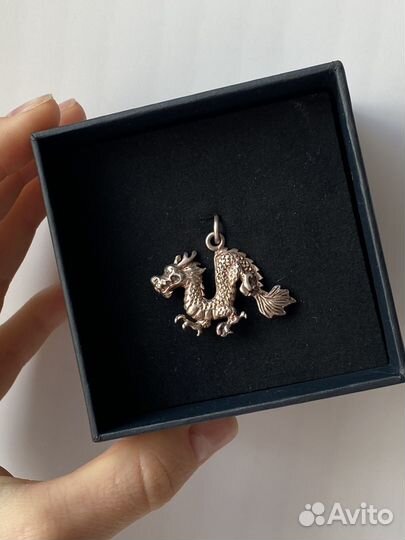 Подвеска кулон Дракон серебро 925