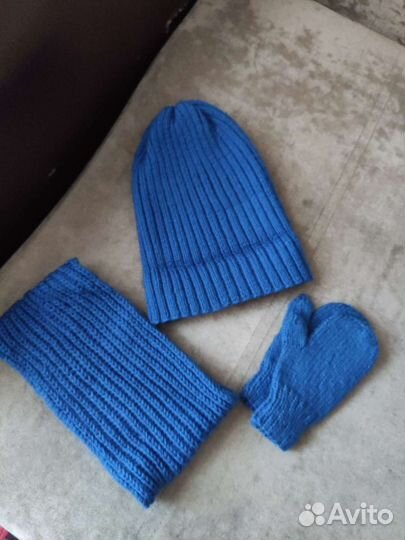 Комплект шапка, снуд, варежки