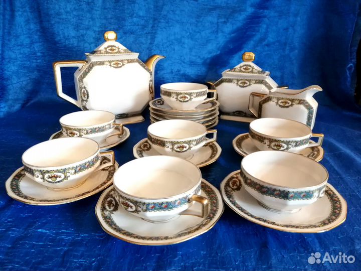 Антикварный чайный сервиз. Ар деко. Лимож