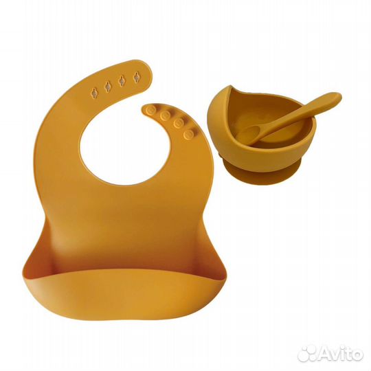 Набор детской силиконовой посуды 3в1