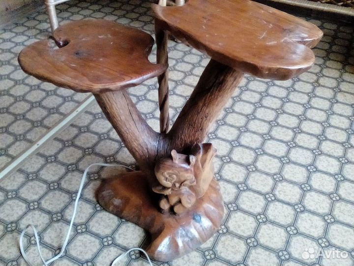 Торшер деревянный резной СССР