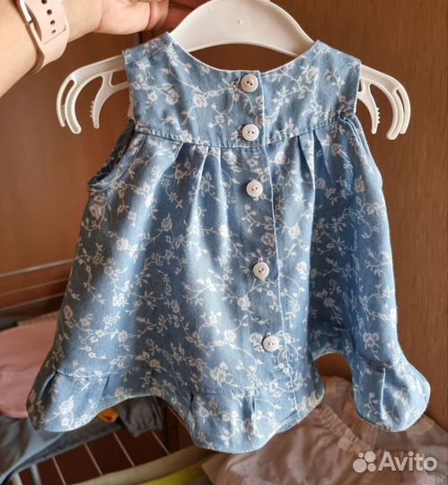 Летний костюмчик из тонкой джинсы 80р-р