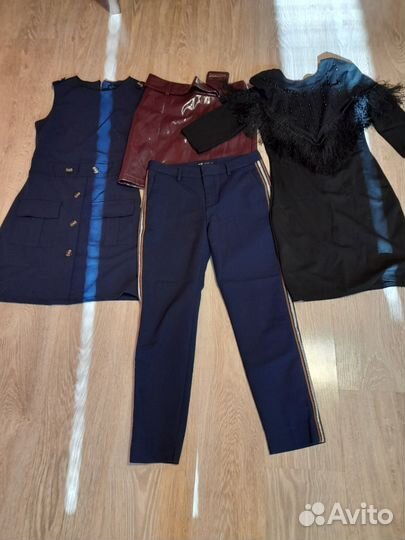 Вещи пакетом,р-р xs,платье(2 шт), брюки,юбка